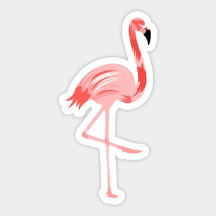 Pink Beautiful Flamingo Bird Illustration Sticker